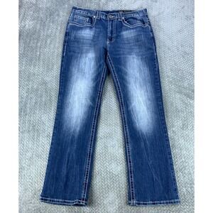 TK Axel Jeans Men's 32X32 (Fits 33x31) Wolcott Vintage Boot Cut Faded Stretch